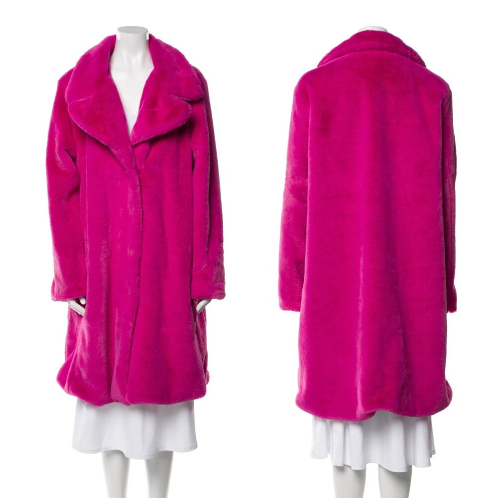 Avec Les Filles Pink Faux-Fur Coat - Picture 2 of 8